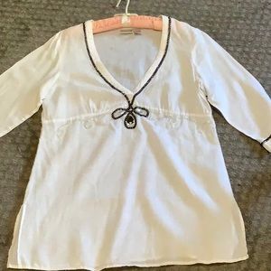 Chicos linen beaded tunic top